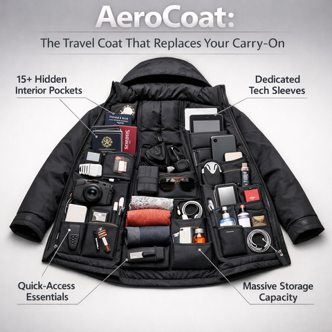 AeroCoat™ Travel Jacket – The Wearable Carry-On Coat
